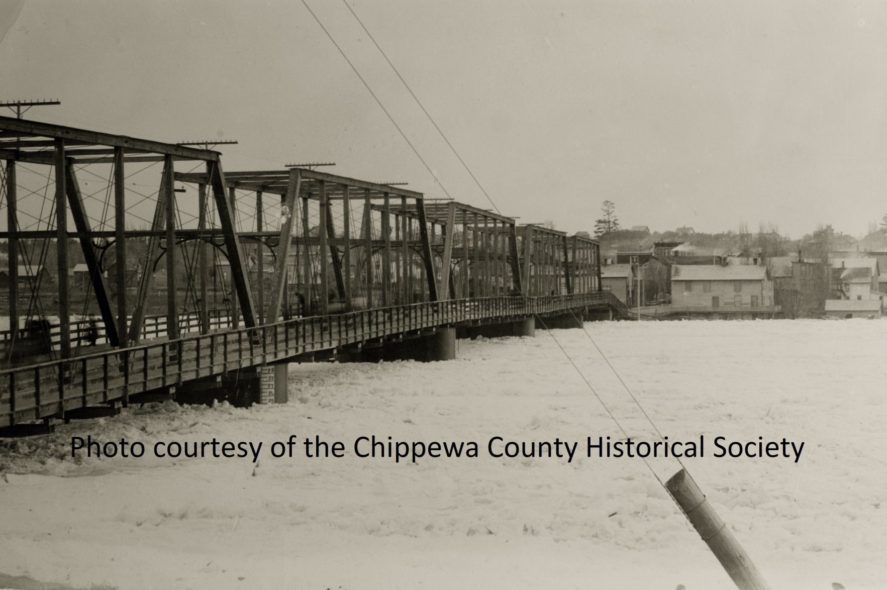 Ice Gorge in Chippewa Falls Bridge Street Bridge flood (1896)